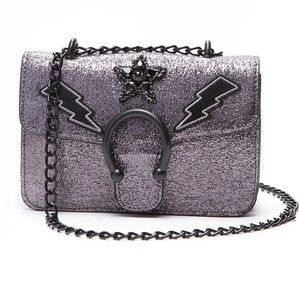 Rare! Collectible Steve Madden BSYRA Long Shoulder Bag Lightning Bolts